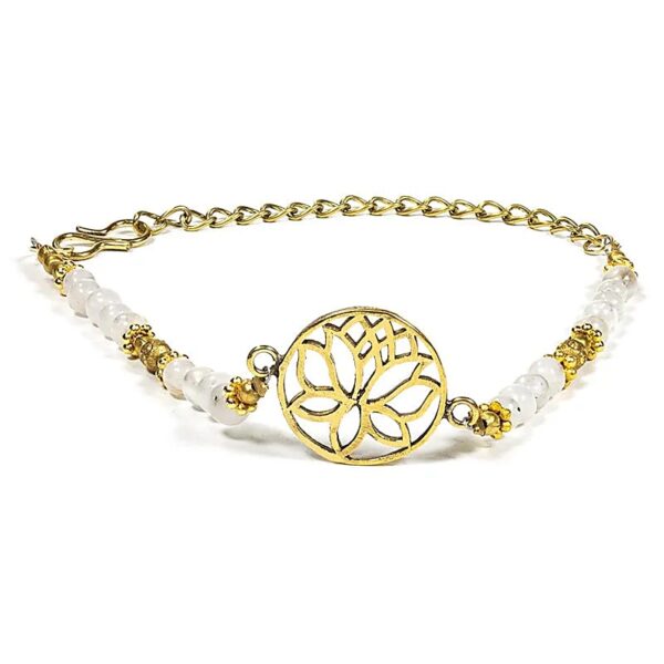 Bracelet lotus avec pierre de lune